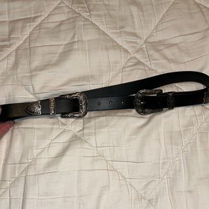 Double buckle western belt